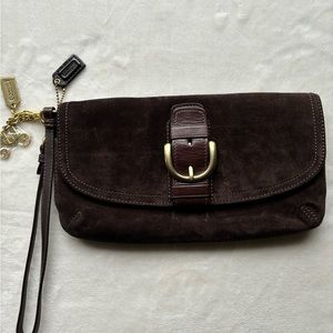 Coach Suede Clutch Purse